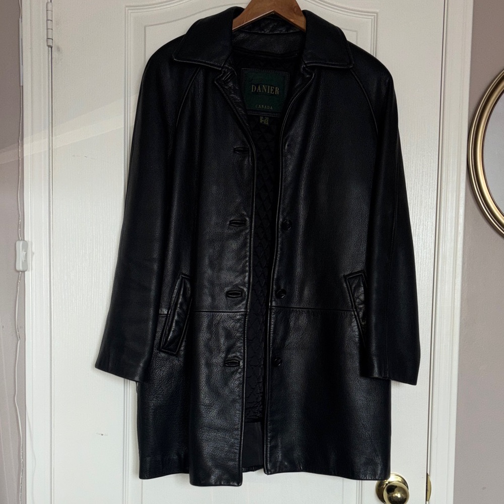 Danier Black Leather Coat